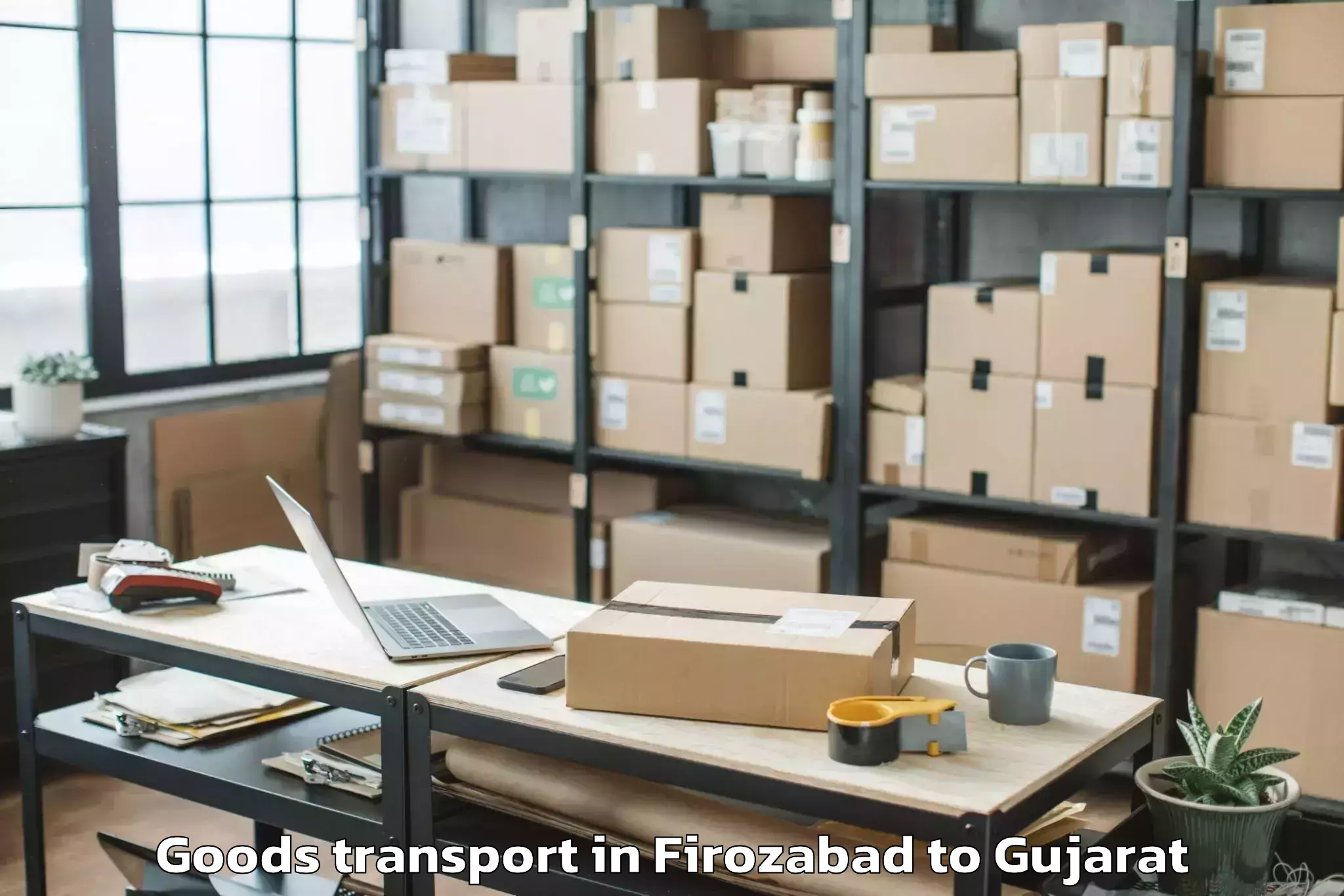 Top Firozabad to Jamkandorna Goods Transport Available